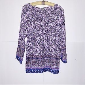 LUCKY BRAND 1X Peasant BoHo Purple & Pink Paisley